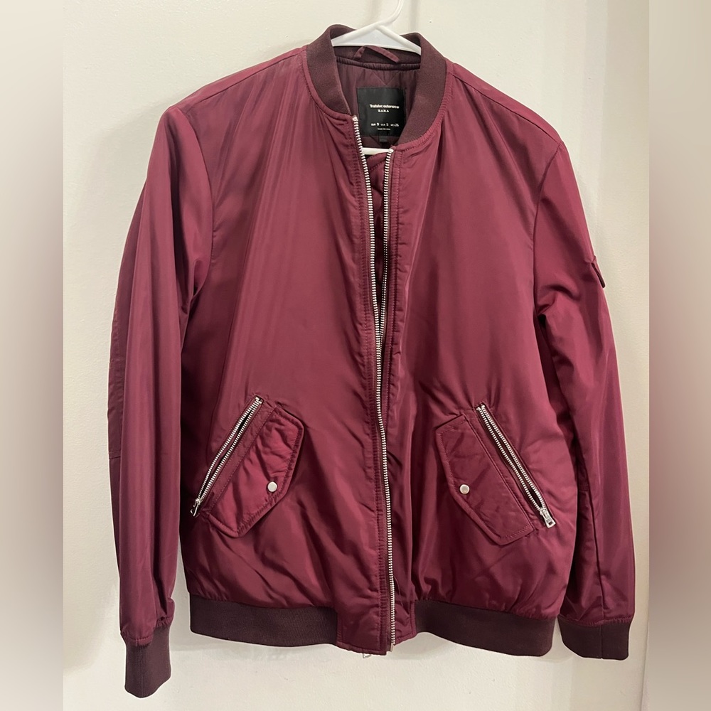 Maroon bomber jacket